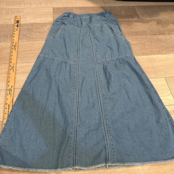 EBOSSY WOMENS MAXI DENIM PULL ON SKIRT BLUE SIZE SMALL - Picture 6 of 7